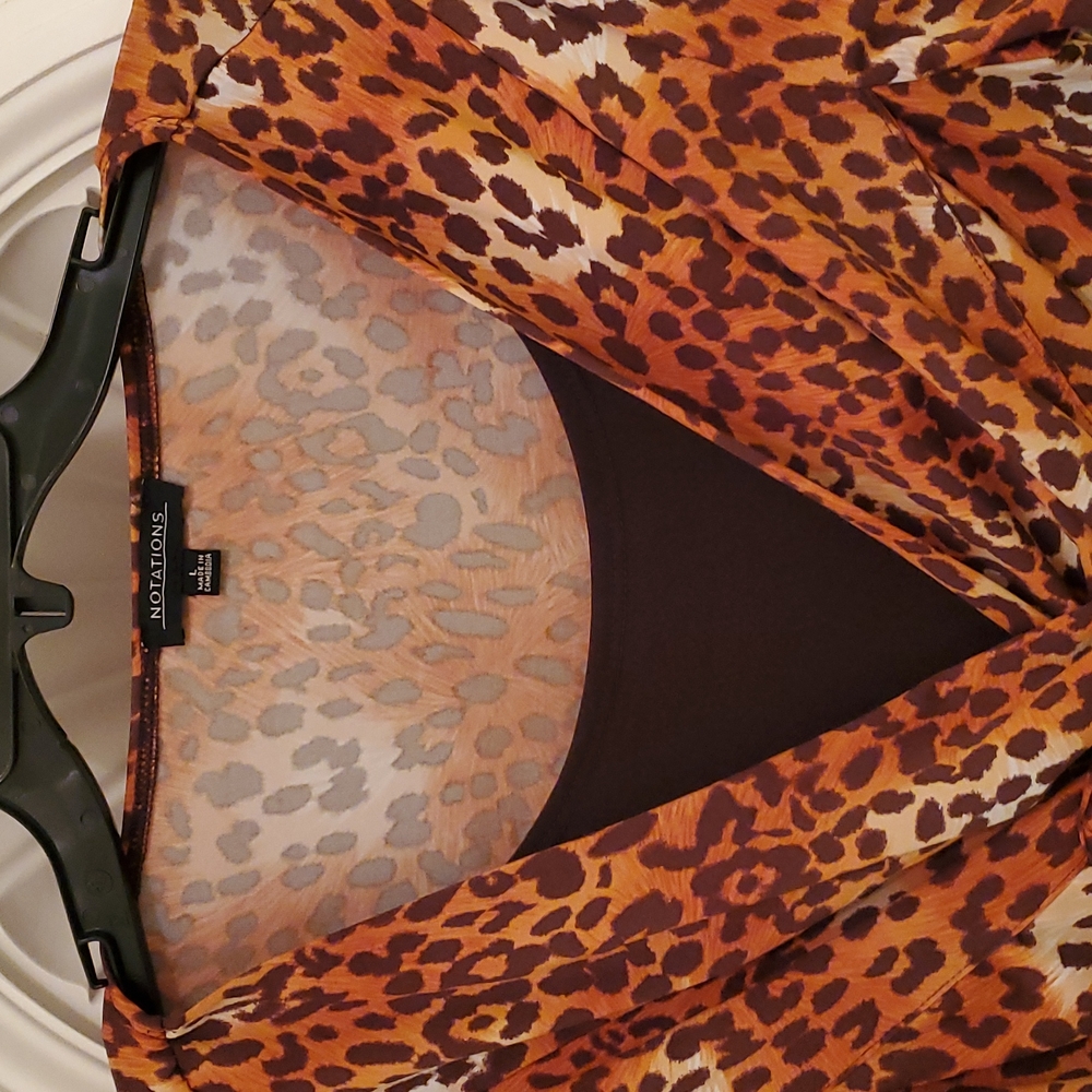 Notations: Brown & Orange Cheeta Pattern, (Large)… - image 3